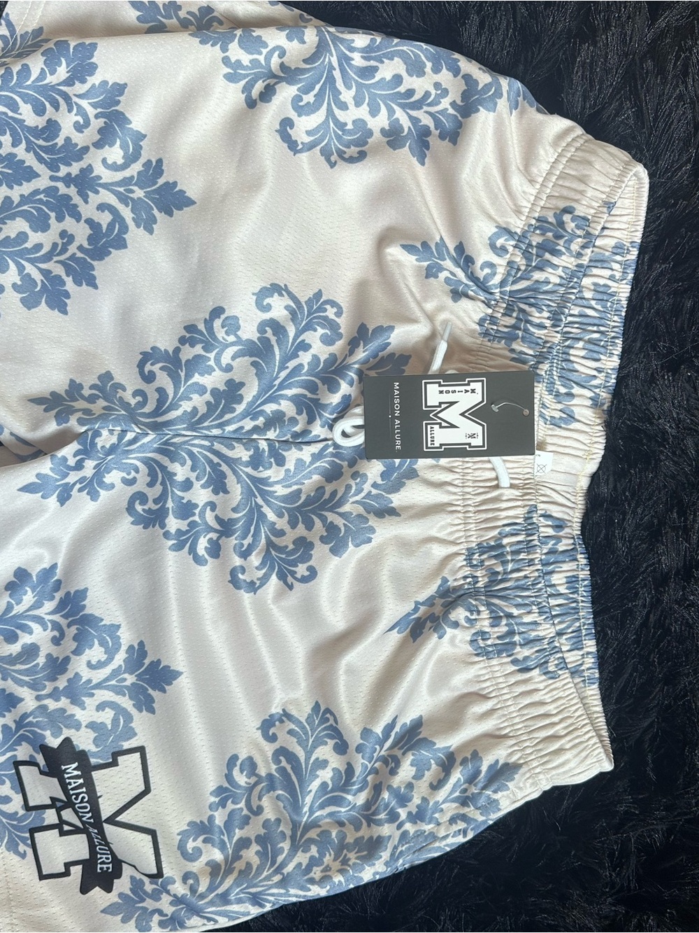 Men's Blue Floral Athletic Shorts